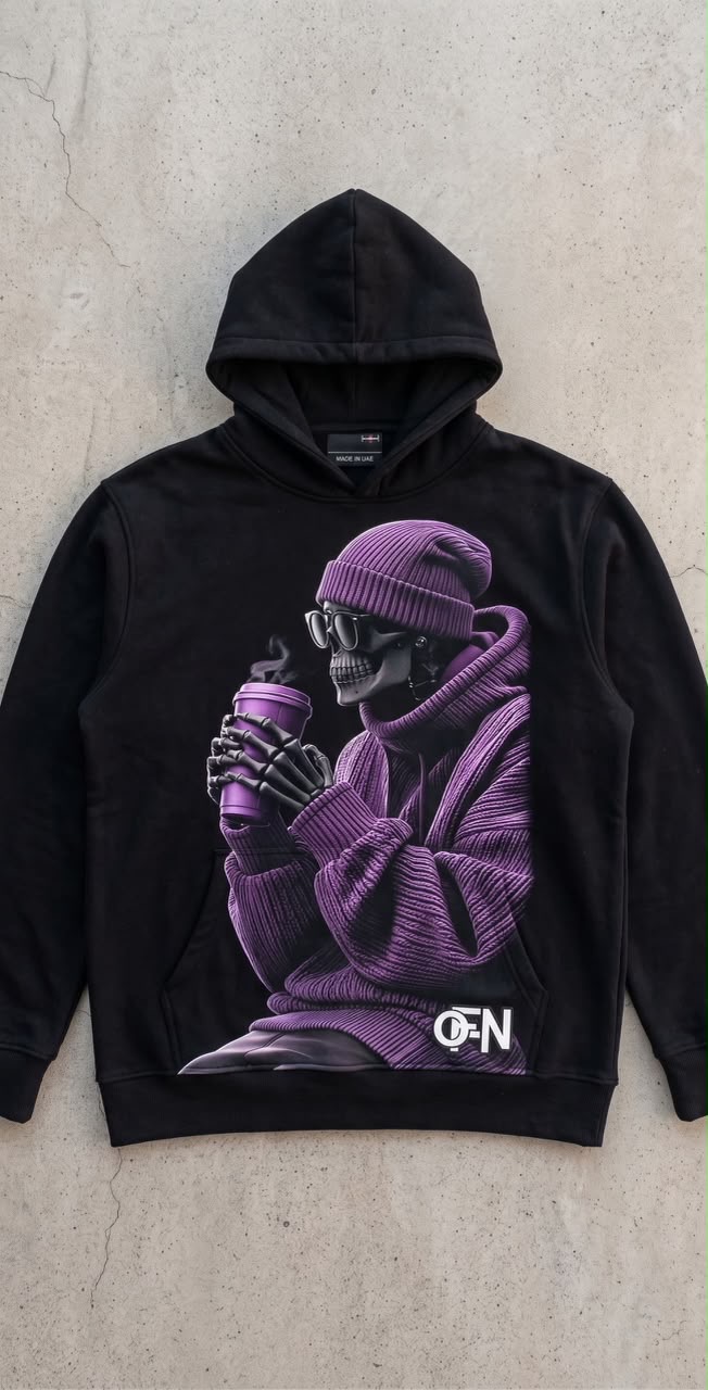 Purple Hour Skull Graphic Hoodie